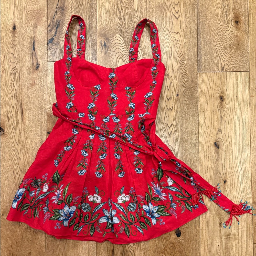 FARM Rio Red Floral Mini Dress - Picture 9 of 13